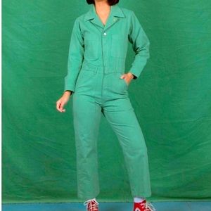 ALMOST PERFECT CONDITION BIG BUD PRESS SEAFOAM GREEN JUMPSUIT IN MEDIUM